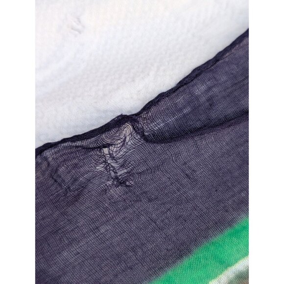 XL Toucan Palm Tree Sheer Scarf 48.5" X 68.5"  Designer Style Tropical READ FLAW - Picture 9 of 16